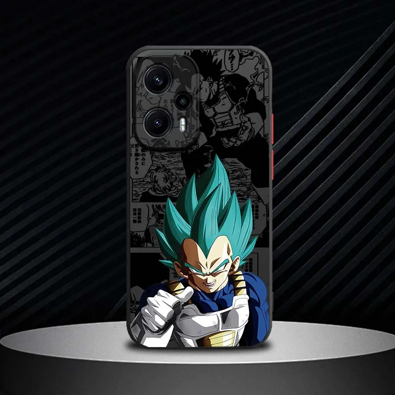 D-Dragon Ball Anime Vegeta funda para Xiaomi Poco X6 X5 X4 M6 M5 F6 F5 C65 Pro GT 5G funda de teléfono translúcida esmerilada - imagen 4