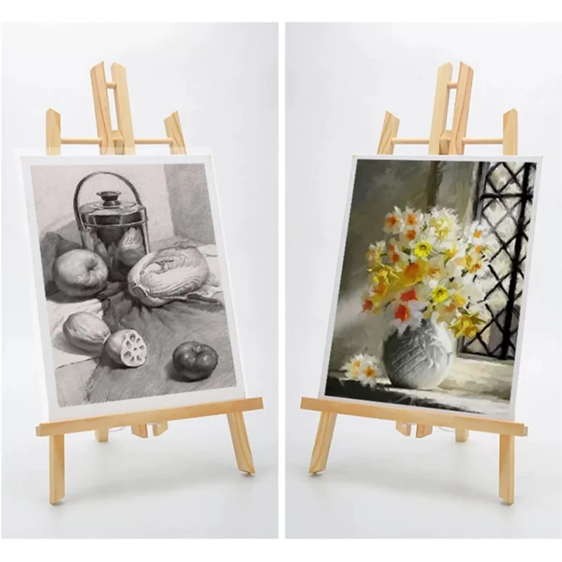 Caballetes de madera Superior de 6 uds de 16 pulgadas, soporte de parabrisas para pintar lienzos, caballete de exhibición de mesa, caballete de pintura, caballetes para estudiantes y niños D