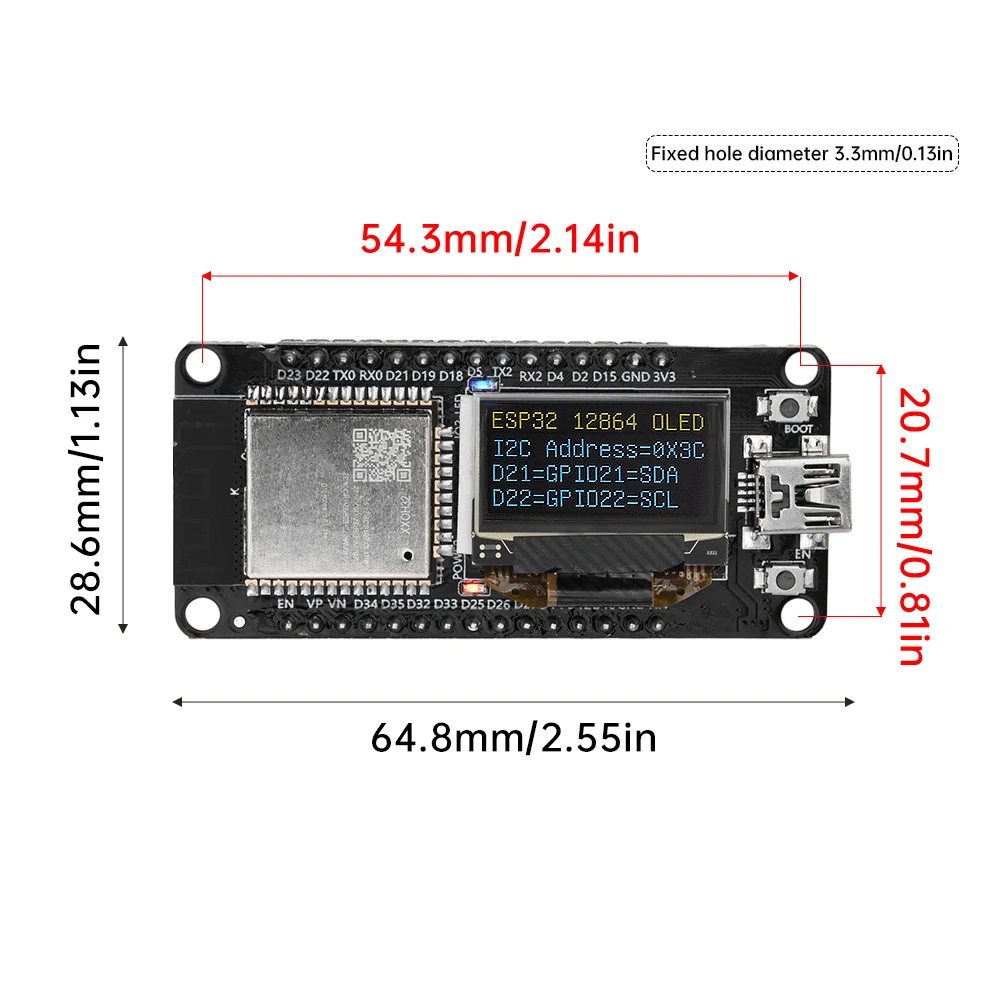 Placa de desarrollo ESP32 ESP-32D CH340C WIFI Bluetooth placa de desarrollo con 0,96 OLED adecuado para Arduino - imagen 5