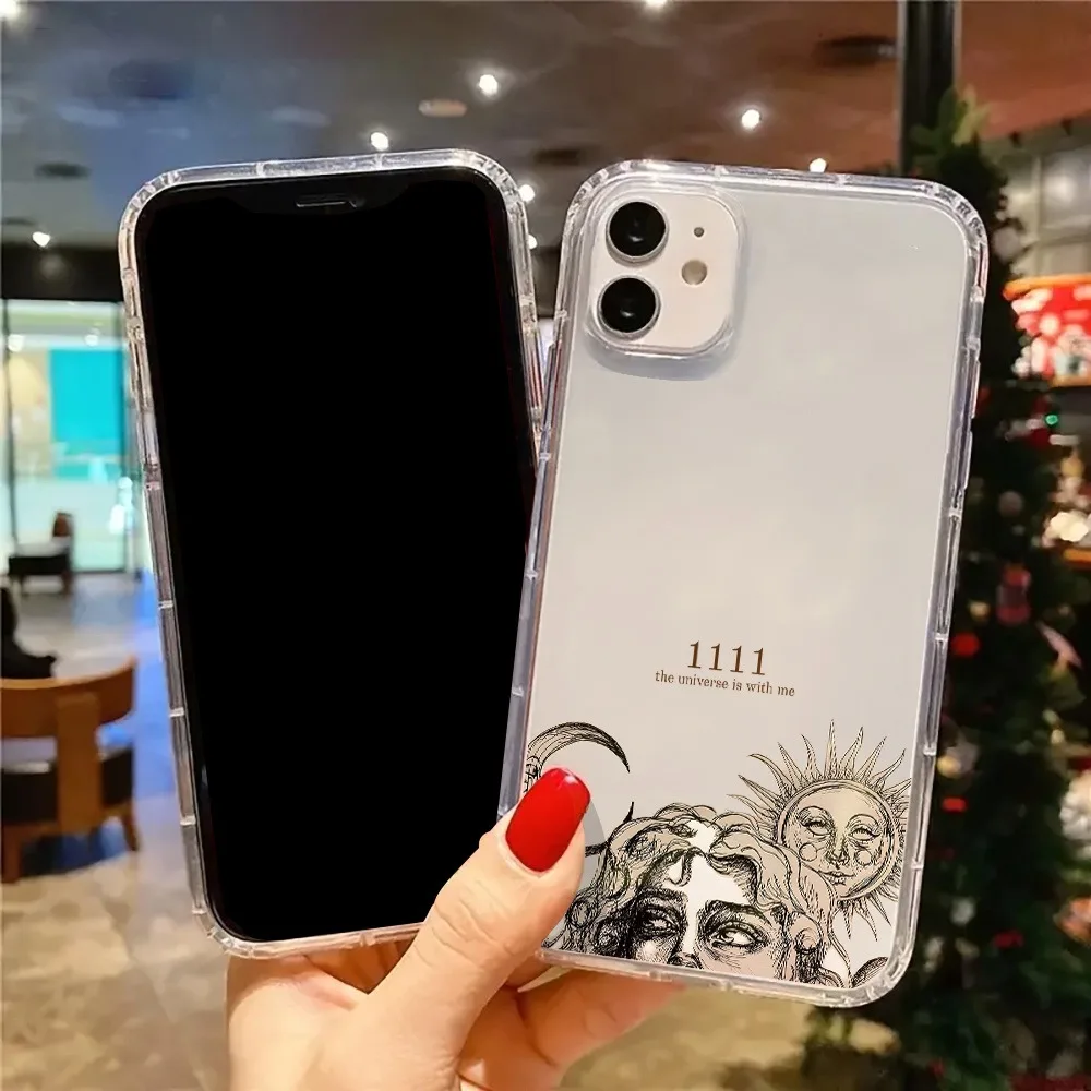 Funda de teléfono transparente estética Vintage Sun Moon The Universe Is With Me para iPhone 17 16 11 12 13 14 15 Pro Max Plus XR XS 7 8 - imagen 5