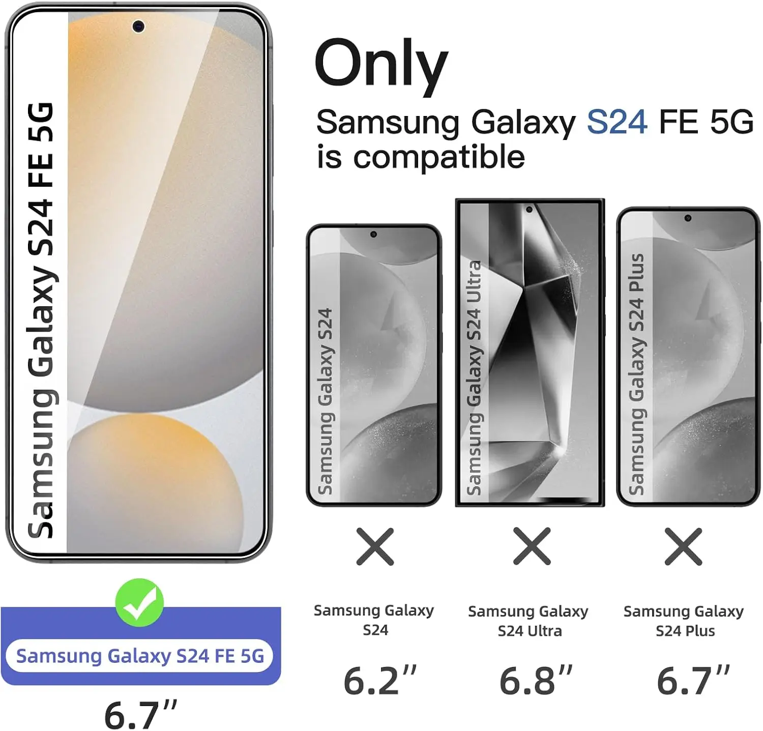 Para Samsung Galaxy S24 FE 5G HD Película protectora de pantalla de vidrio templado - Escudo antirotura para protección de pantalla de teléfono celular - imagen 2
