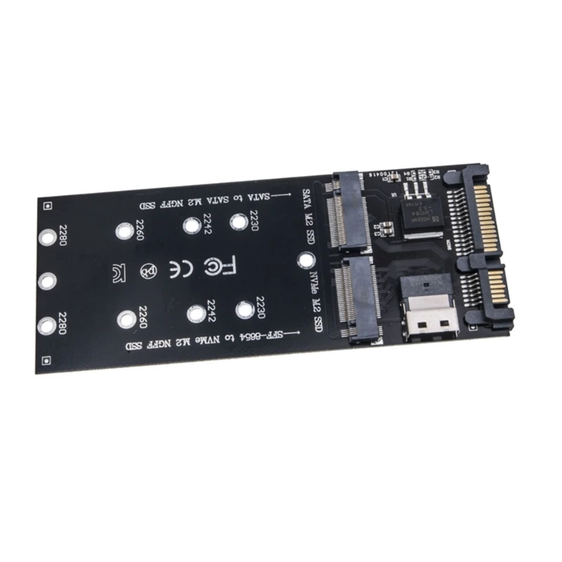 Adaptador de 22 pines SFF-8654 A. 2 NGFF m-key a Slimline NVME PCIe SSD, adaptador para placa base