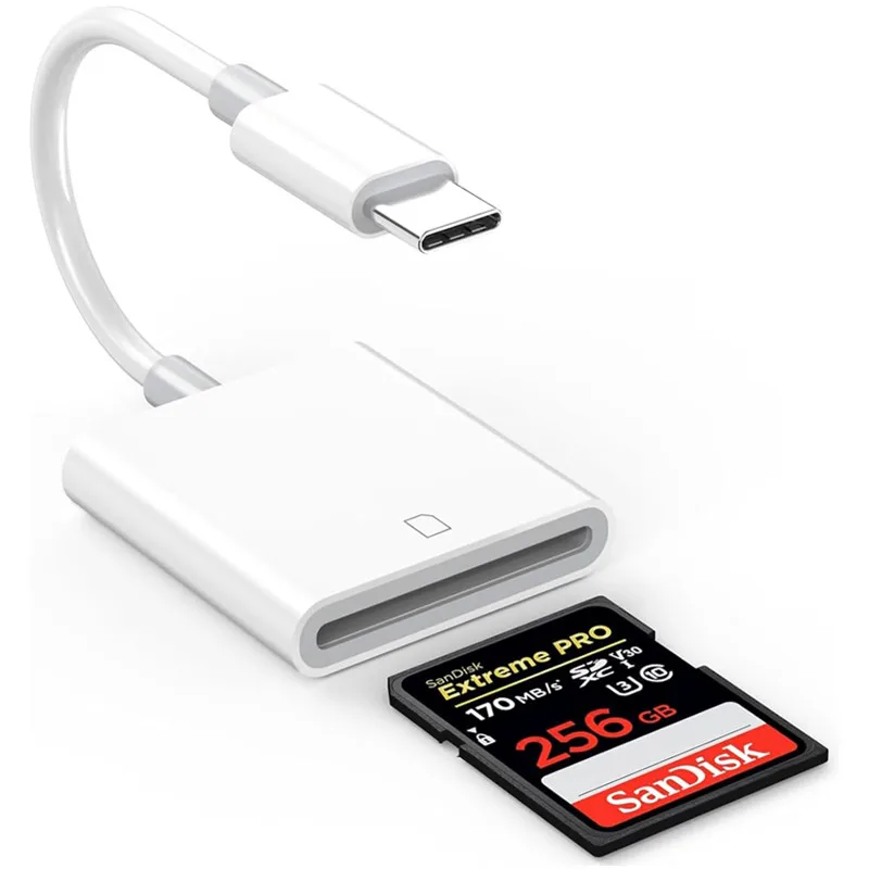 Lector de tarjetas SD USB C adaptador de alta velocidad para IPhone 16 15 14 13 12 Pro Max Plus IPad MacBook tipo C USBC OTG Cable lectores de memoria