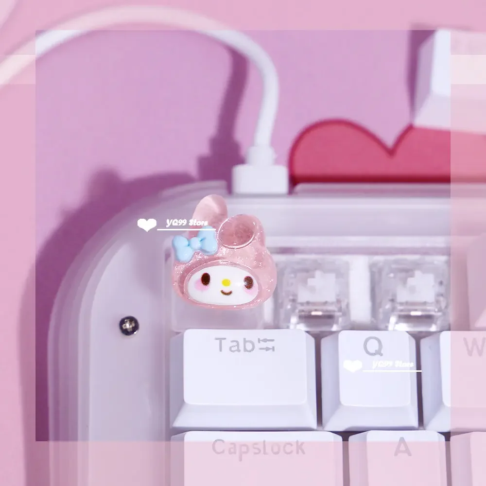 Teclas translúcidas de dibujos animados de Anime con personalidad para niña, bonitas teclas tridimensionales con retroiluminación de frutas, Teclado mecánico, 1 ud. - imagen 4