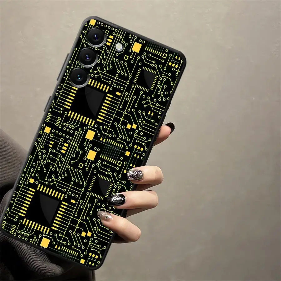 Funda de teléfono suave negra para Honor X8 200 400 Lite 70 X9a X5b X7 Magic5Lite 8X X6 90 líneas de circuito Retro - imagen 3