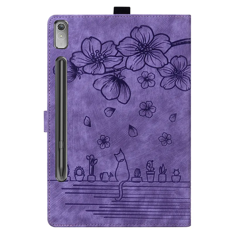Para XiaoxinPad Xiaoxin Pad Pro 12,7 funda Linda flor de gato en relieve suave TPU trasera para Lenovo Xiaoxin Pad Pro 12 7 2023 P12 - imagen 3