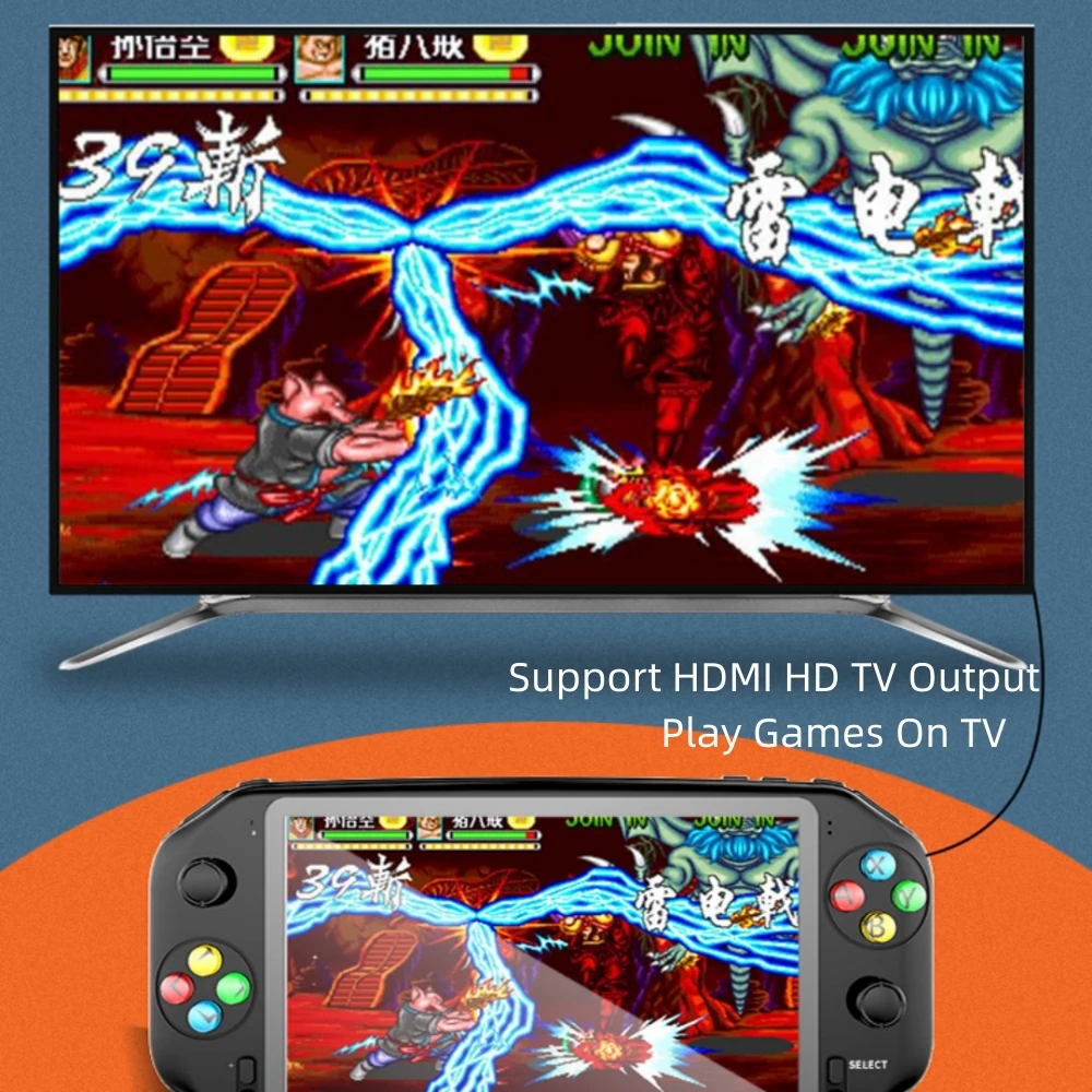 Consola de juegos portátil con pantalla grande de 7 pulgadas, 32GB, 7000 juegos gratis para PS/MAME/Arcade - imagen 5