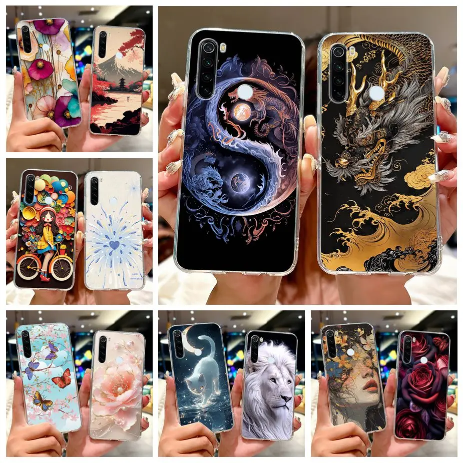 Para Xiaomi Redmi Note 8 funda Note 8T Cool Dragon moda cubierta pintada funda de silicona suave para Redmi Note 8 Pro Note8 2021 Fundas