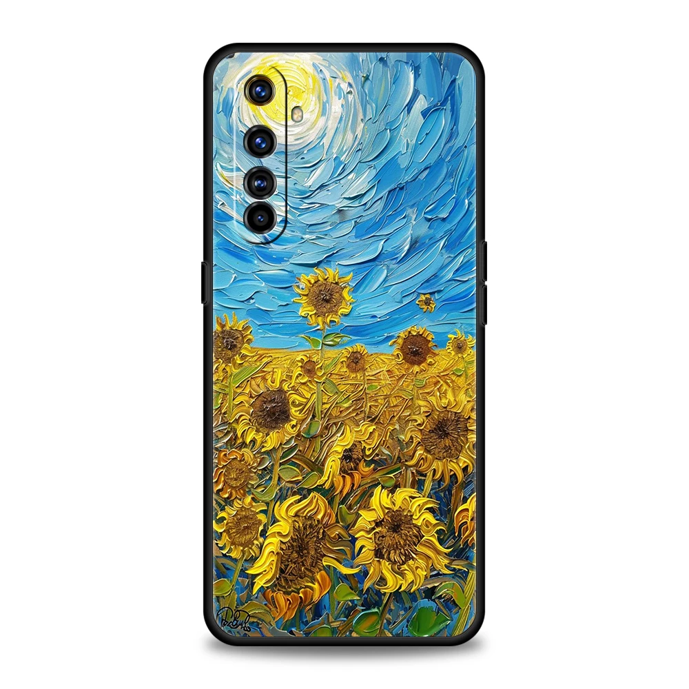 Van Gogh girasoles la noche estrellada para Realme GT Neo 2 3 3T 5 funda para Realme 12 11 5G 10 9 8 5G 7 6 GT5 GT3 Pro C25 C35 - imagen 3