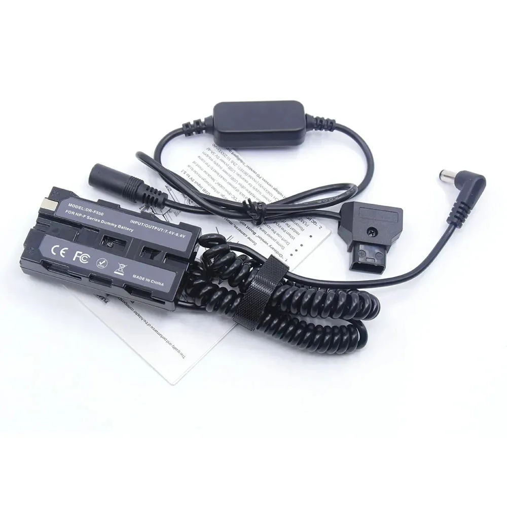 Cable de alimentación reductor D-Tap de 12V-24V + acoplador CC de batería falsa NP-F F550 F750 F770 F960 F970 compatible con DK-415 para Sony HXR-NX5 PXW-Z150 - imagen 3