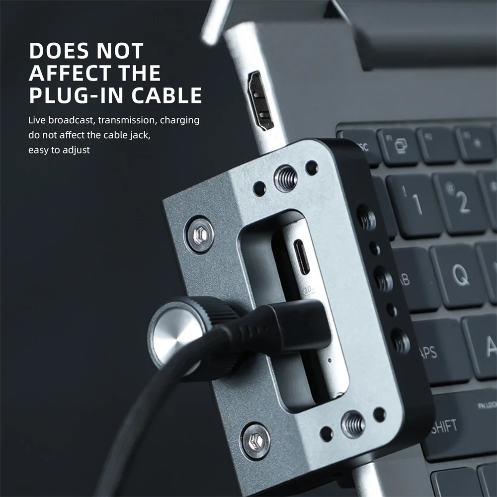 LEAPLIGHT Soporte ajustable para computadora portátil Pantalla vertical horizontal para portátiles Macbook Abrazadera para computadora portátil con soporte 1/4 para transmisión en vivo - imagen 5