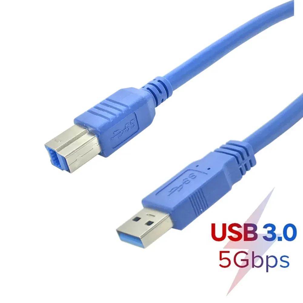 Cable de impresora USB 3,0 tipo A macho a B escáner macho USB3.0 Cable de datos de impresión de alta velocidad para impresora de cámara web de cámara Digital HDD