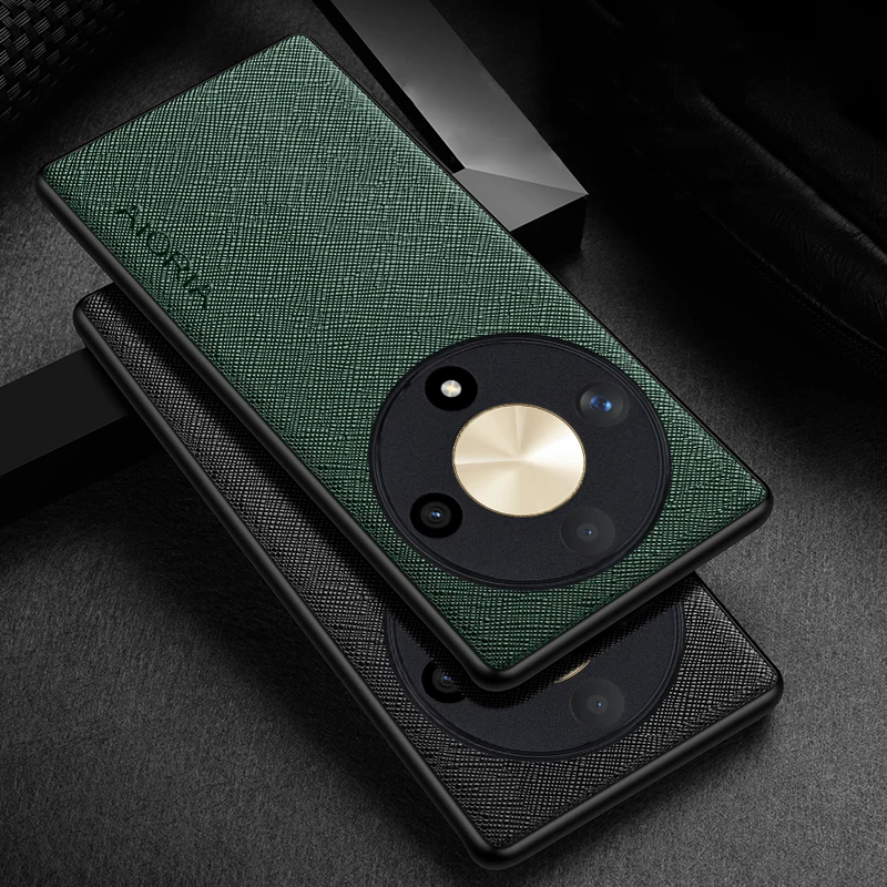 Funda para Honor Magic 6 pro lite, Funda de cuero con patrón cruzado, funda de lujo para honor x9b