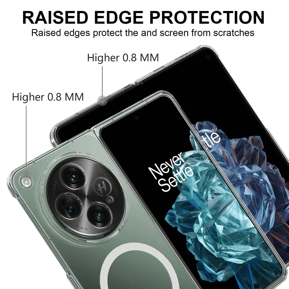 Funda rígida magnética transparente para OPPO Find N3, a prueba de golpes, para carga inalámbrica Magsafe, cubierta trasera transparente para parachoques Find N3 - imagen 5