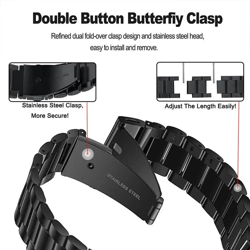 Correa de reloj de Metal para Garmin Epix Gen 2 Tactix 7X Pro Mk1 Mk2i, banda de acero inoxidable Fenix 6 6X Pro 5 5X 7 22mm 26mm - imagen 4