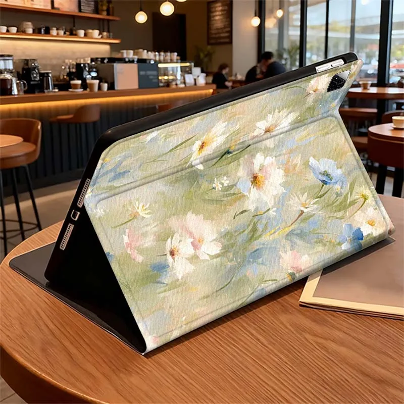 Pintura artística flores conejo para Xiaomi Redmi Mi Pad 2 4 5 6 6s 7 8 11 12,5 12,4 11,2 8,7 SE Pro Plus Max funda para tableta - imagen 3
