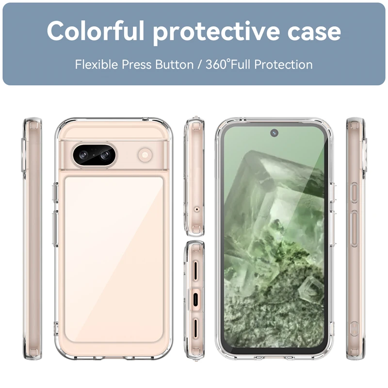 Para funda Google Pixel 8A funda Google Pixel 8A Capas nuevo teléfono a prueba de golpes parachoques trasero Color transparente Fundas Google Pixel 8A - imagen 5