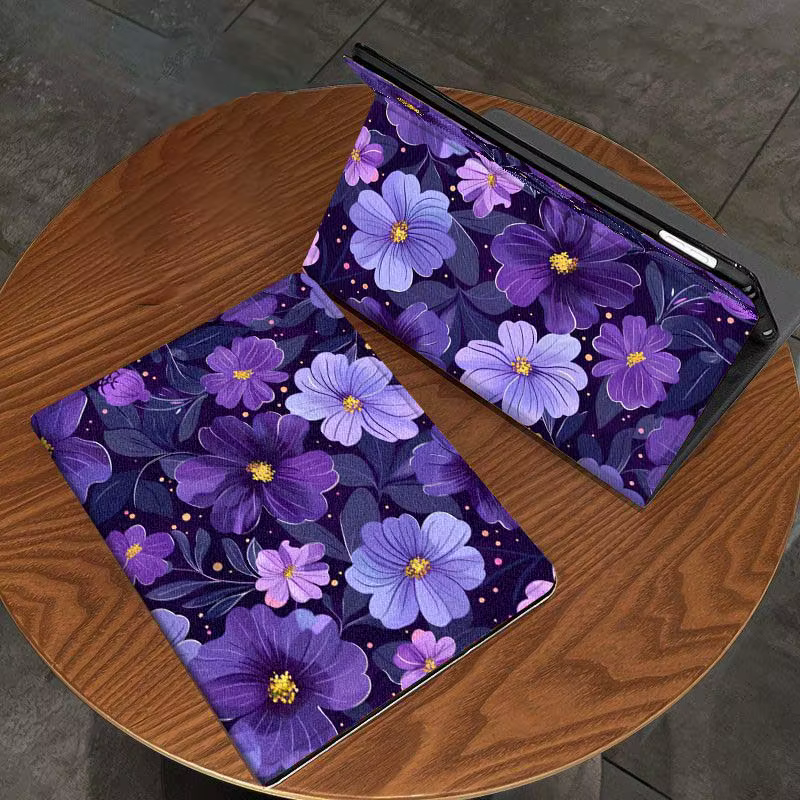 Flor púrpura para Samsung Galaxy Tab A7 A A8 A9 A11 S6 S11 10,1 10,4 10,5 pulgadas Lite PLus Tablet Funda - imagen 2