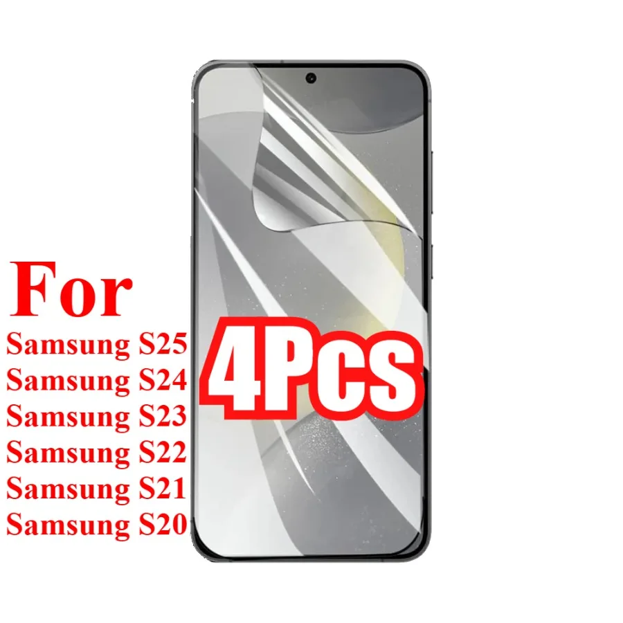 4 Uds película de hidrogel para Samsung Galaxy S25 Edge S25 S24 S23 película de hidrogel de cubierta Ultra completa para Samsung S24 S23 S22 S21 S20 Plus
