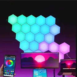 Lámpara LED Hexagonal Táctil Modular para Pared-Iluminación Ambiental