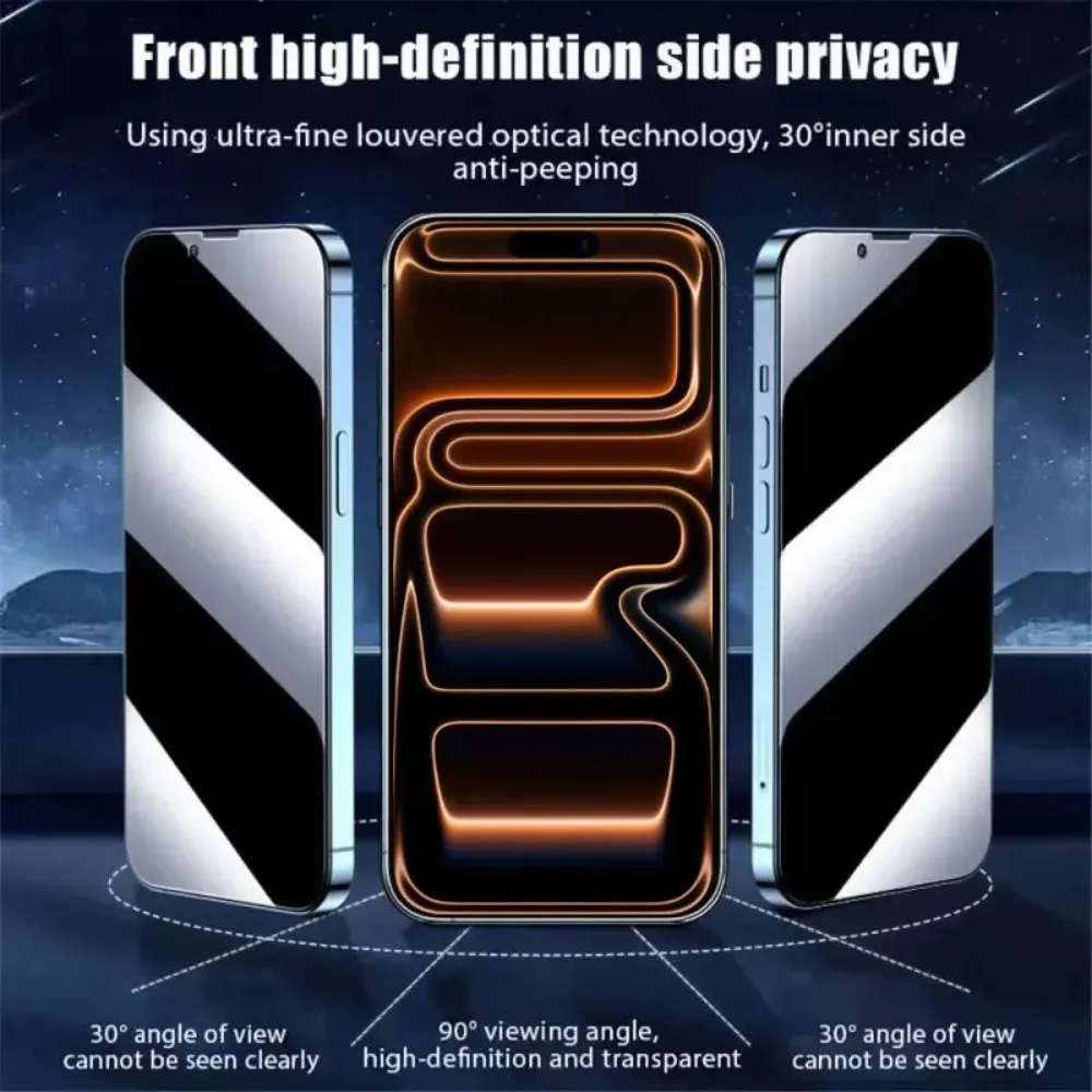 Protector de pantalla antiespía para iPhone 17 16 15 14 Pro Max Air 16 15 Plus 13 11 12 Pro XR XS Max 9H dureza vidrio templado 4 Uds - imagen 2