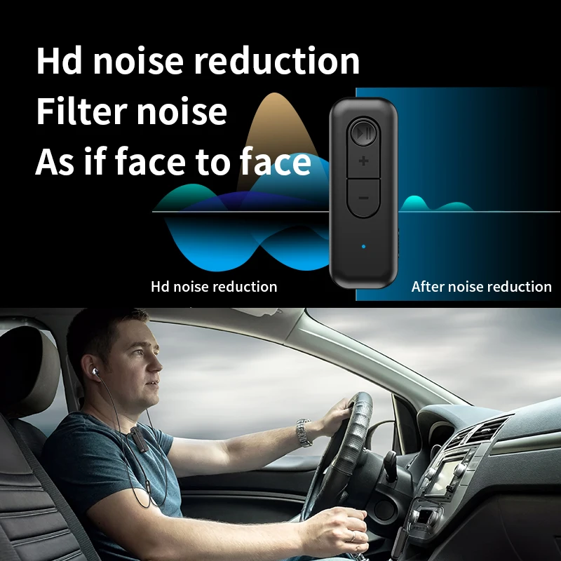 Transmisor y receptor de audio Lavalier 2 en 1 con Bluetooth 5.3, adaptador inalámbrico de música estéreo de alta fidelidad con micrófono para automóvil, avión, TV, PC, auriculares y altavoz - imagen 3