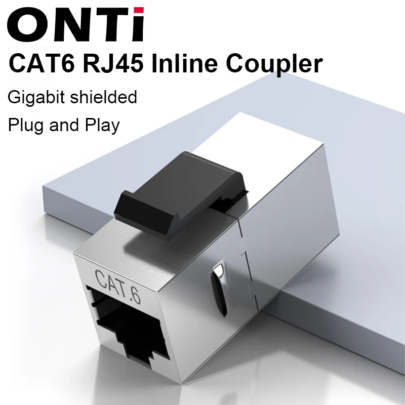 Acoplador de conector Keystone CAT6 blindado RJ45, conector STP en línea, acopladores adaptadores de módulo Keystone