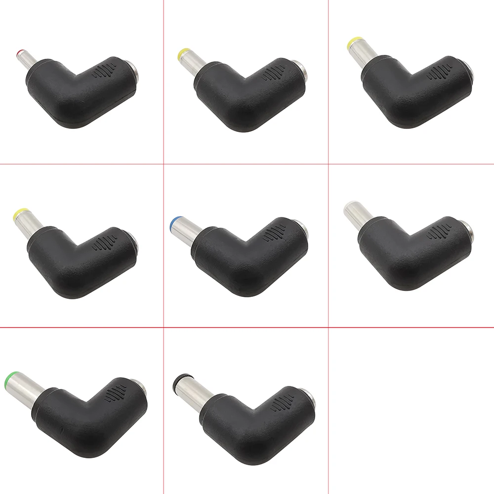 2 uds adaptador de corriente CC de ángulo recto 6,0x4,4 6,3x3,0 5,5x2,5 4,8x1,7 4,0x1,7 3,5x1,35mm enchufe macho a conector hembra de 5,5x2,1mm - imagen 3