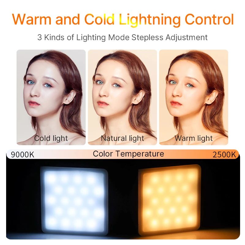 Ulanzi VL49 RGB PRO Luz LED para Cámara 2500K–9000K Difusor Panal - imagen 2