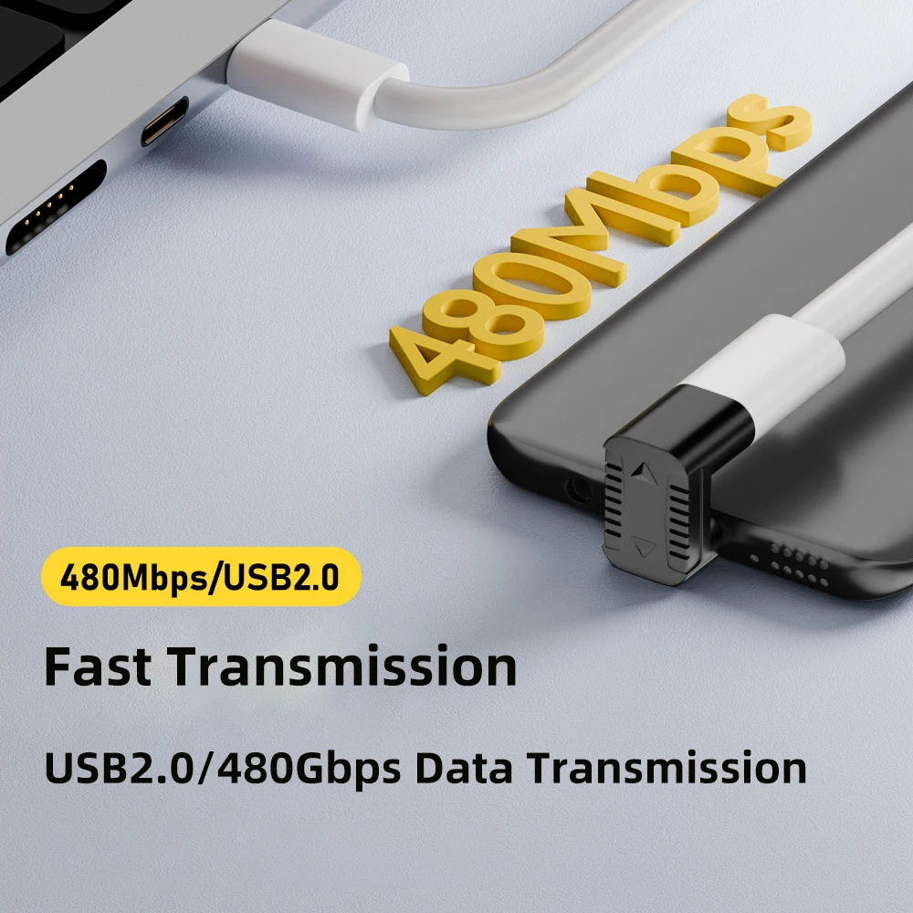 Adaptador hembra tipo C de 90 grados a Micro USB macho, convertidor de carga USB2.0 en forma de U 5V2A, conector de 10W 480Mbps para Xiaomi y Huawei - imagen 3