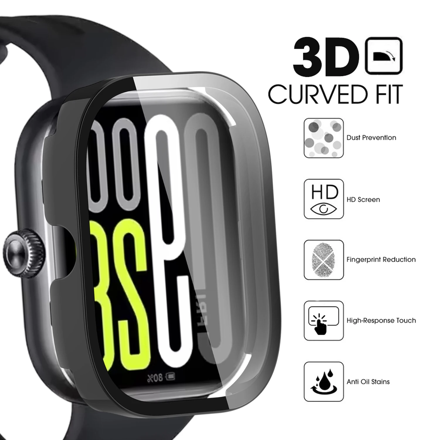 PC duro + funda protectora integrada de vidrio templado para Redmi Watch 5/5 eSIM Smartwatch cubierta protectora antiarañazos parachoques - imagen 2