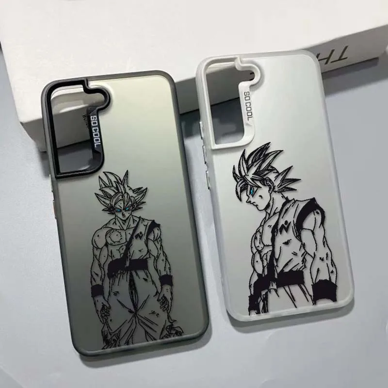 Funda artística de Anime d-dragon Ball para Samsung Galaxy S25 S24 S23 S22 S21 Ultra Plus, funda plateada colorida para teléfono