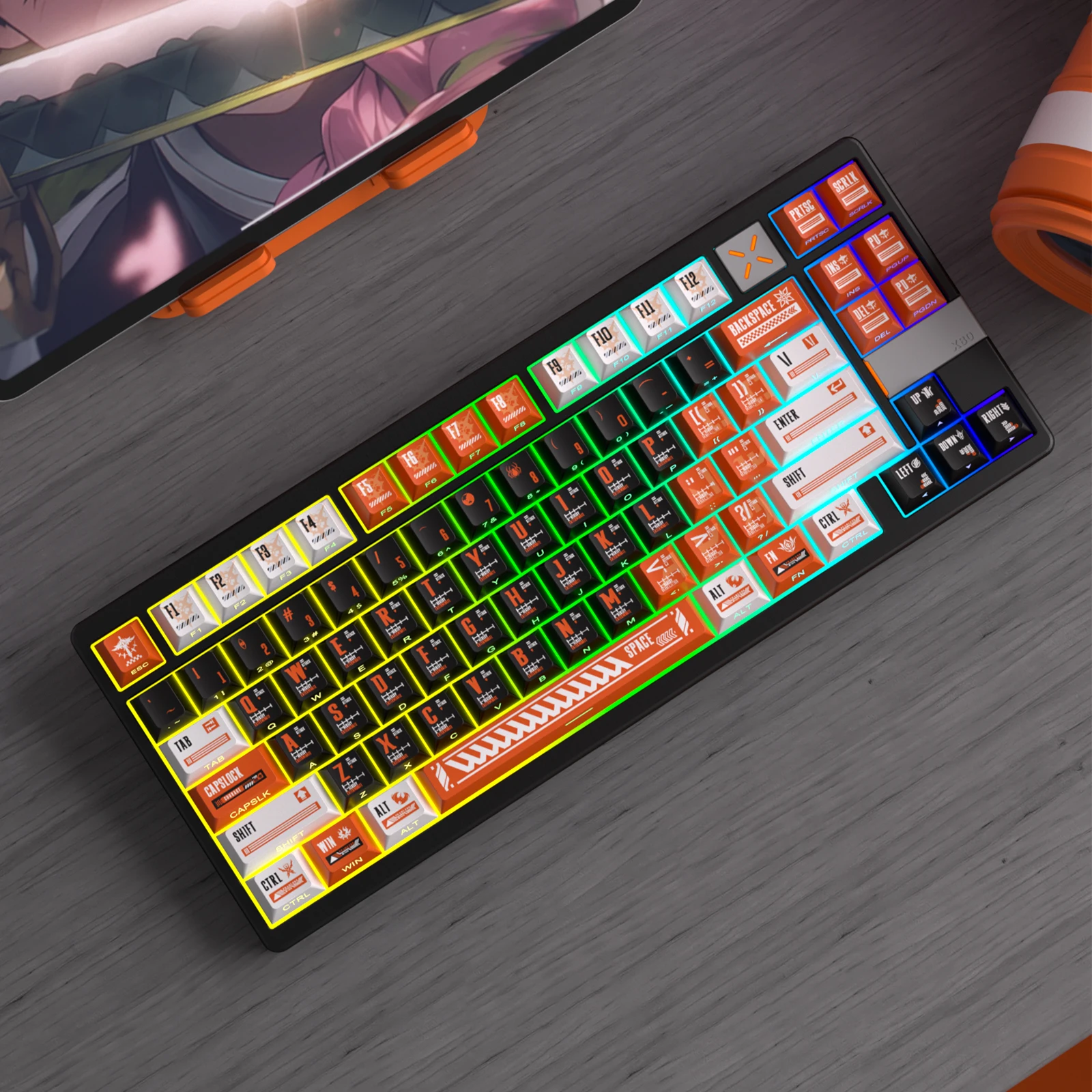 Teclas retroiluminadas con impresión lateral, 127 teclas, Cherry PBT Dye Sub, Horizon para Mx Switch ISO, Teclado mecánico para juegos, diseño de EE. UU. - imagen 3