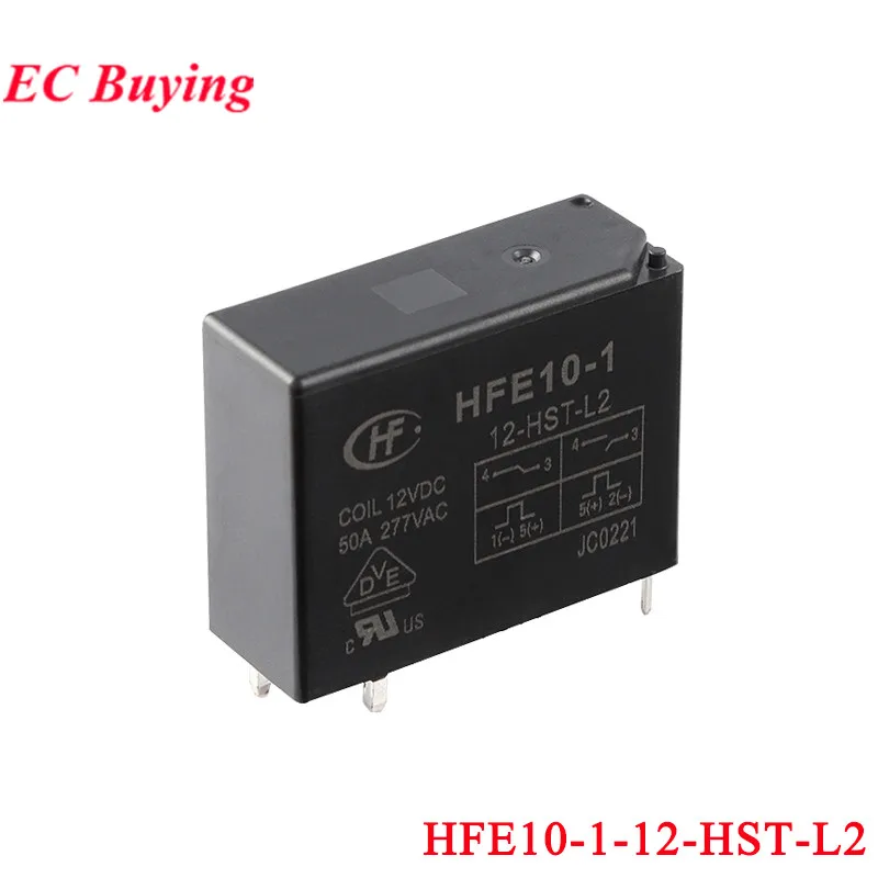 5 uds/1 unidad HFE10 relés magnéticos de alta potencia HFE10-2-12-HT-L2 HFE10-1-12-HST-L2 12VDC 5 pines DC 12V 50A 277VAC NO con interruptor Rele - imagen 2