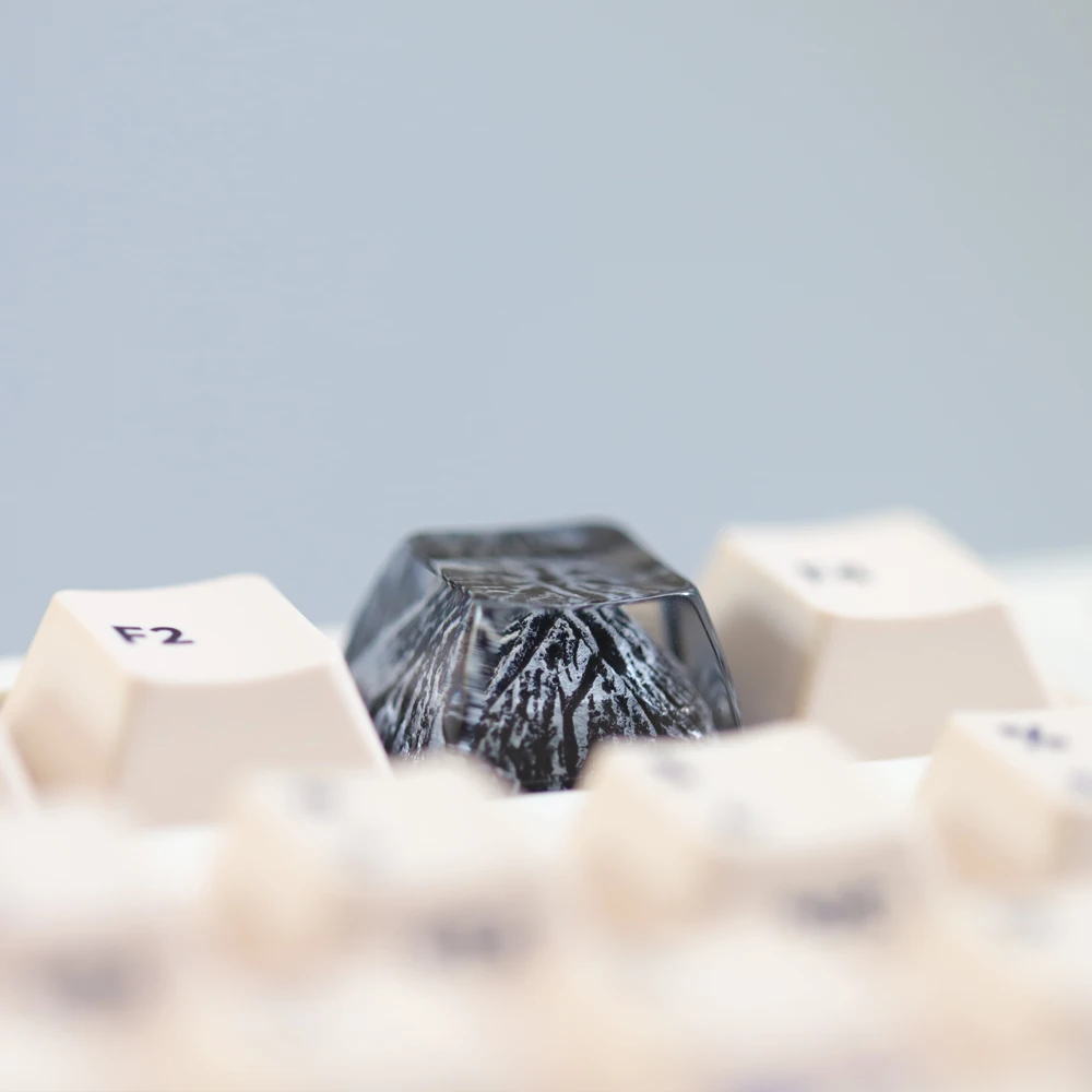 1 unidad de teclas de resina de montaña nevada hechas a mano, bonitas teclas estéreo de resina para teclados mecánicos, teclas personalizadas Cherry Mx Esc - imagen 5