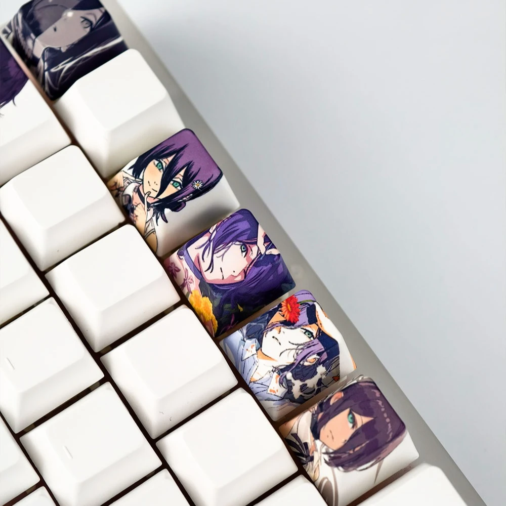 12 Uds. De teclas Reze, perfil de cereza, motosierra para hombre, personaje de Anime, teclas PBT, suplemento personalizado, teclado mecánico DIY - imagen 3