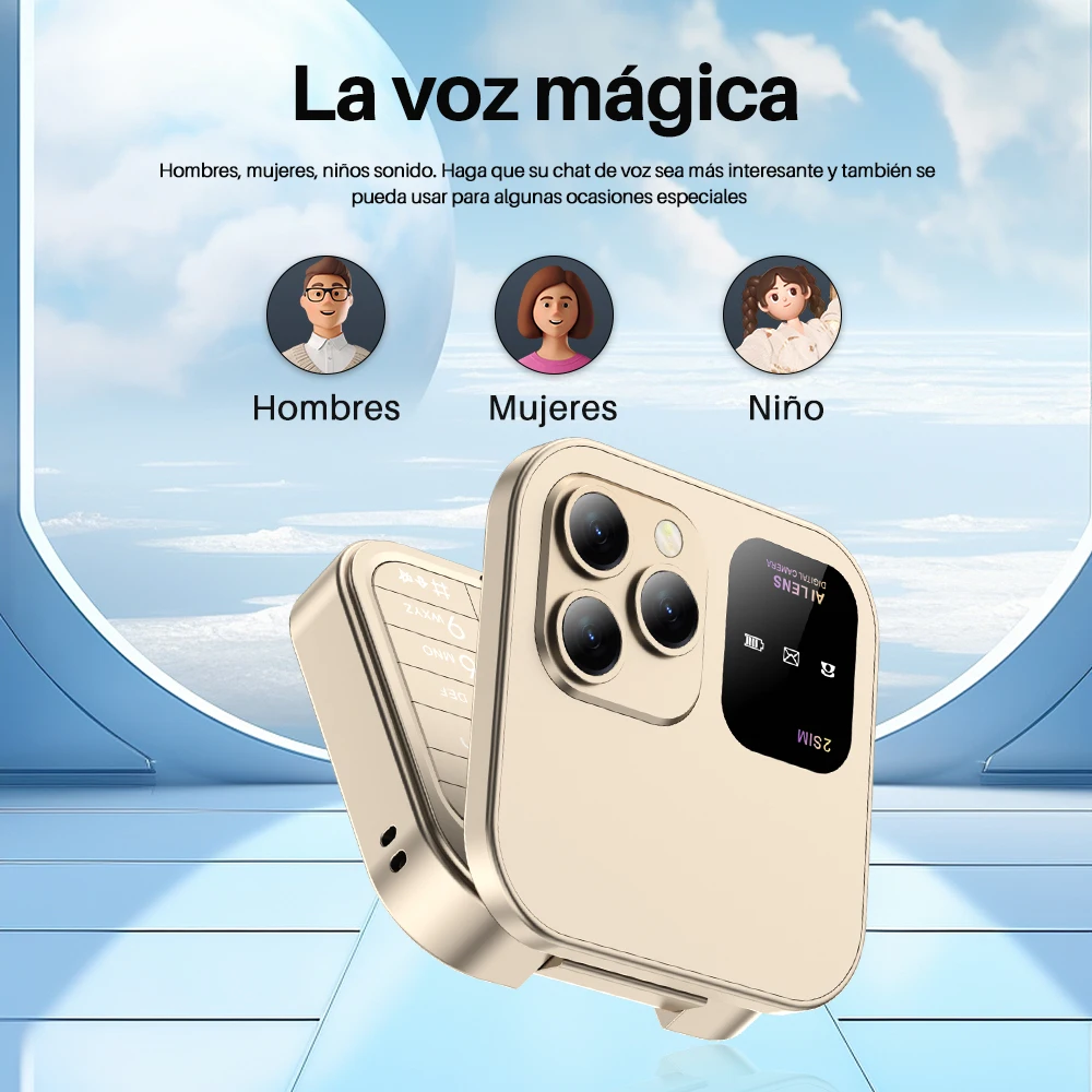 SERVO i16 Pro Mini teléfono móvil con tapa Dual SIM en espera voz mágica velocidad Dial lista negra linterna súper pequeño teléfono móvil plegable - imagen 4