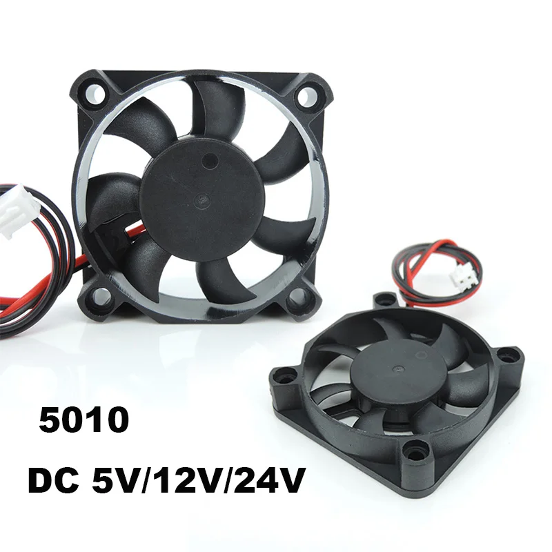 DC 5010 5V/12V/24V ordenador CPU Cooler Mini ventilador de refrigeración 50MM pequeño ventilador de escape para impresora 3D 2 pines 50x50x10mm H2