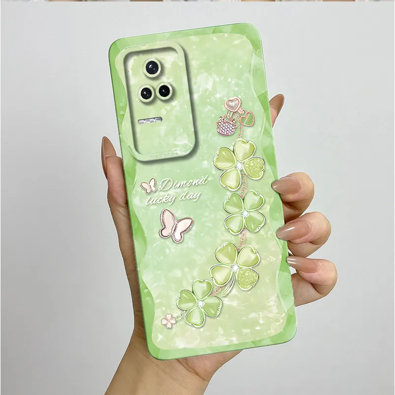 Funda a prueba de golpes para POCO F4 5G, bonitas flores de mariposa, funda trasera de silicona suave TPU para teléfono Xiaomi Redmi K40S - imagen 2