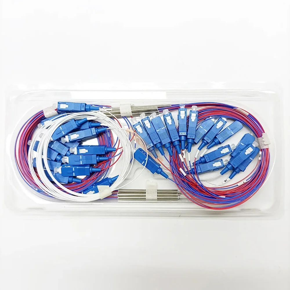 Divisor FBT de fibra óptica de 10 piezas, acoplador desequilibrado SC UPC 1x2 con conector 10/90, 20/80, 30/70, 40/60, 50/50 tipos diferentes de 0,9mm - imagen 2