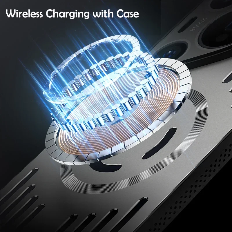 Funda de carga inalámbrica magnética con disipación de calor de Metal duro para Huawei P40 P50 P60 Puro 70 Ultra Pro Cool funda protectora trasera - imagen 3