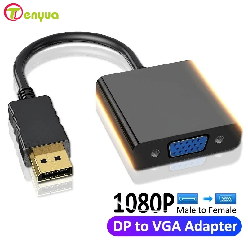 Cable adaptador DisplayPort DP a VGA, puerto de visualización para proyector DTV TV HDVD portátil DP macho a VGA hembra, Cable adaptador convertidor - imagen 3