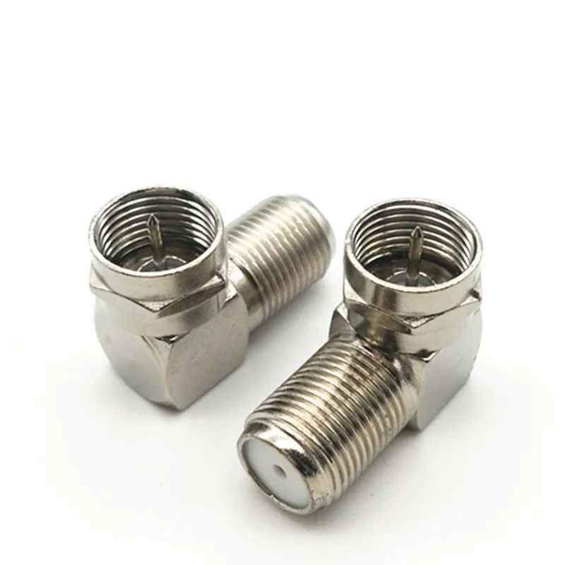 Conector macho a hembra tipo F de 90 grados, antena aérea de TV, adaptador de ángulo recto, enchufe a enchufe, Cable coaxial C5, 2/4/10 Uds. - imagen 3