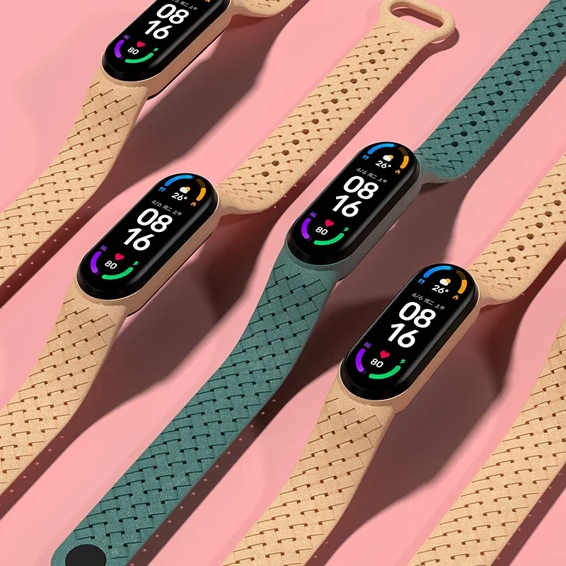 Correas de silicona para Xiaomi Mi Band 7, repuesto de muñeca NFC, pulsera deportiva Miband, Reloj con orificio de aire, Correa mi band 6 5 4 3 - imagen 3