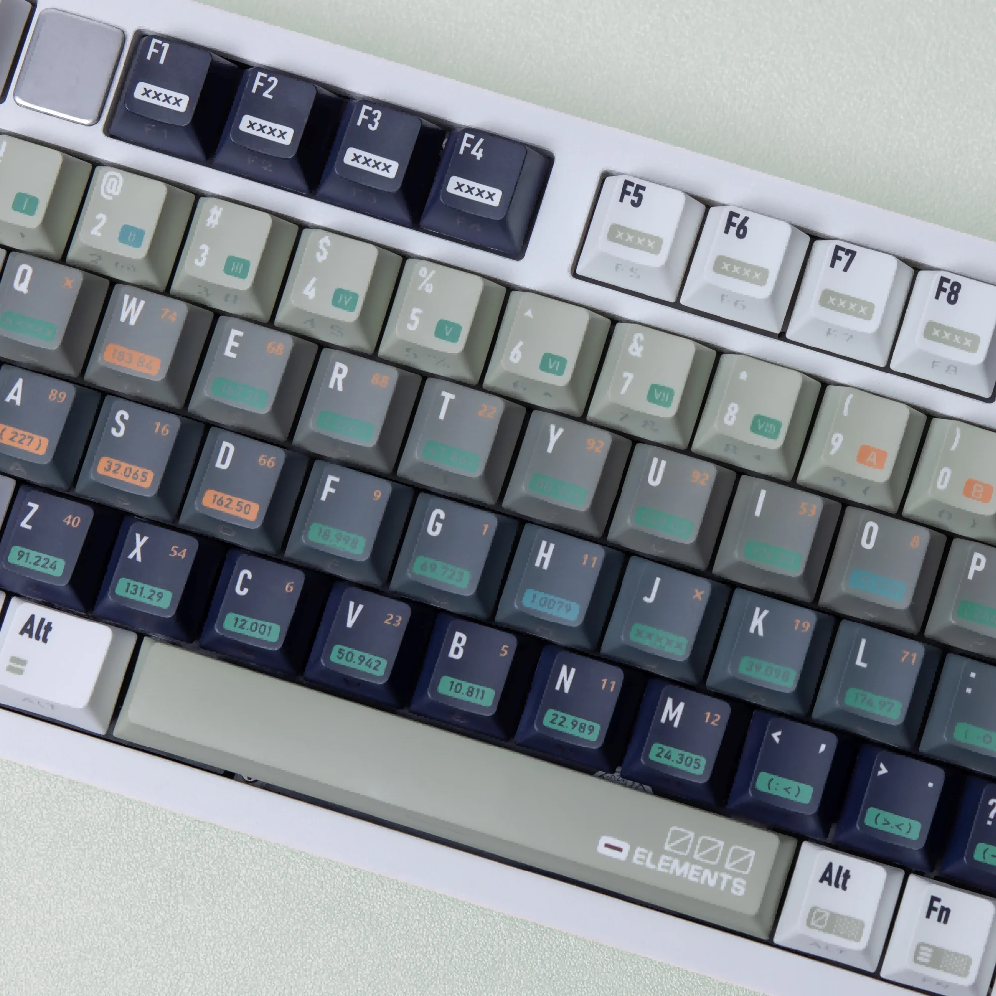 Teclas con tema de química Cherry PBT Dye Sub Keycaps alemanes francés español coreano ruso para teclas de teclado mecánico ISO ANSI - imagen 5
