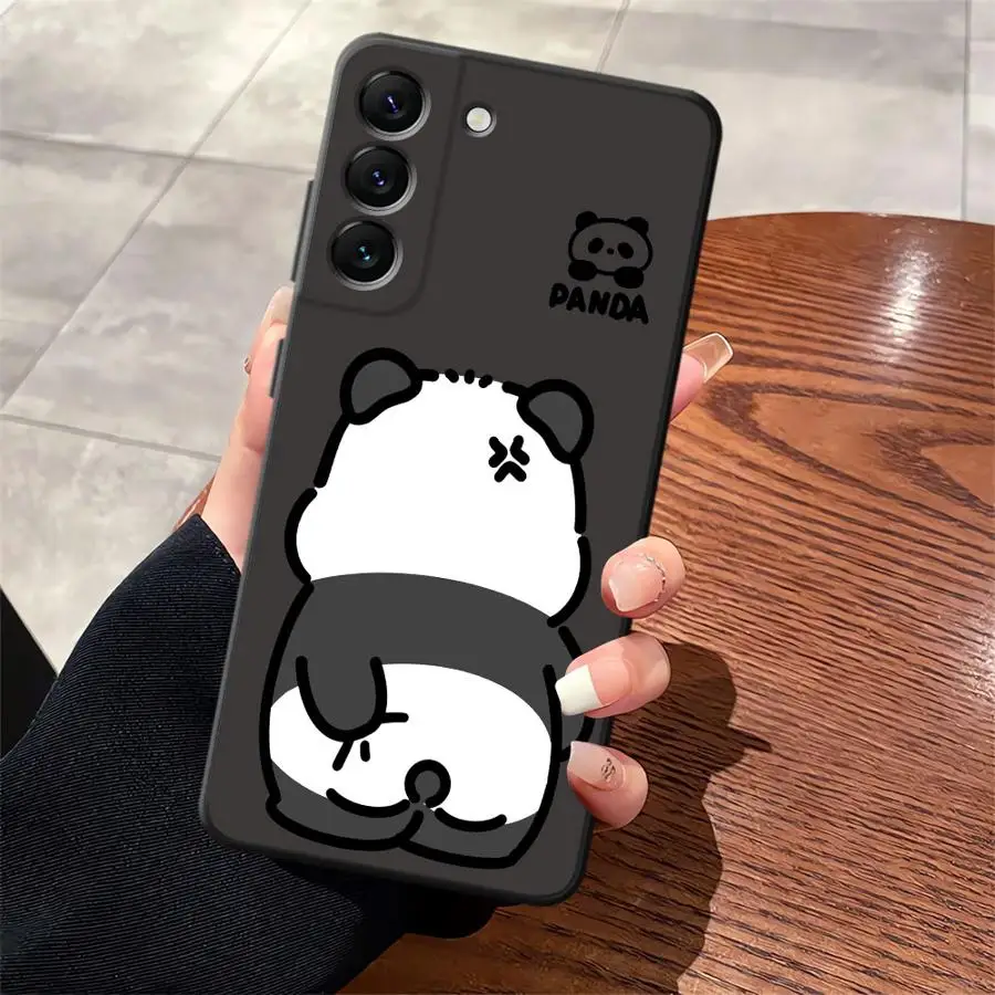 Funda de pareja de Panda para Samsung Galaxy A30 A15 A50 A04 A06 A05 A70 A17 A40 A16 A10 A12 A20 A13 funda de teléfono suave negra - imagen 2