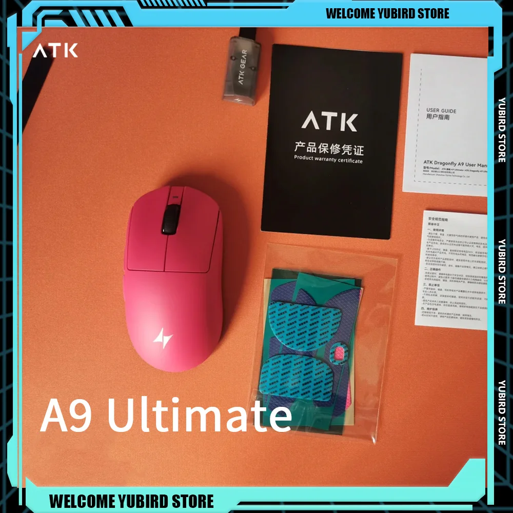 Nuevo ratón para juegos Atk A9 Ultimate, ratón inalámbrico trimododo A9 Ultra Max Paw3950, ratón ligero de baja latencia 53g Hub3.0