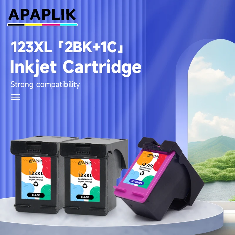 APAPLIK 123 para HP123 123XL cartucho de tinta para impresora HP DeskJet 1110 1111 1112 2130 2132 2134 Officejet 3830 3831 3832 3834