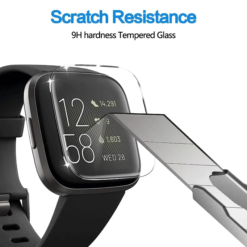 Protector de pantalla para Fitbit Versa 2/Versa Lite, película de vidrio templado antiarañazos para accesorios de reloj inteligente Fitbit Versa 2 - imagen 3