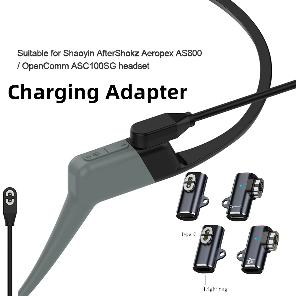 Adaptador de carga magnética, Cable cargador Compatible con auriculares Shaoyin Aftershokz Aeropex AS800 Shokz OpenRun Mini/Pro OpenComm
